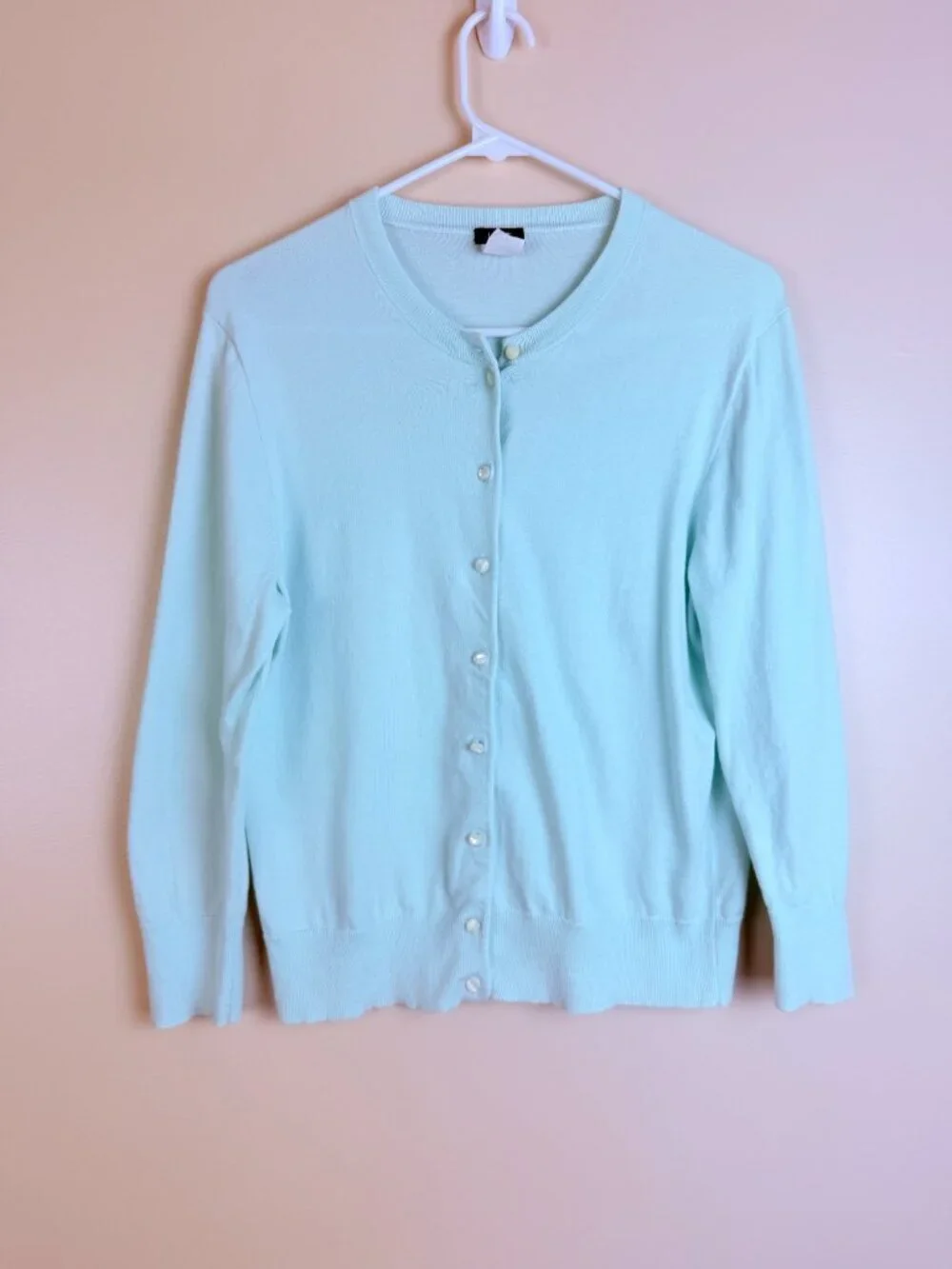 J. Crew Cotton Blend Button Front Cardigan Sweater Size L
